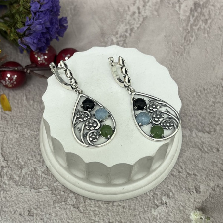 Серебряные серьги Карамель